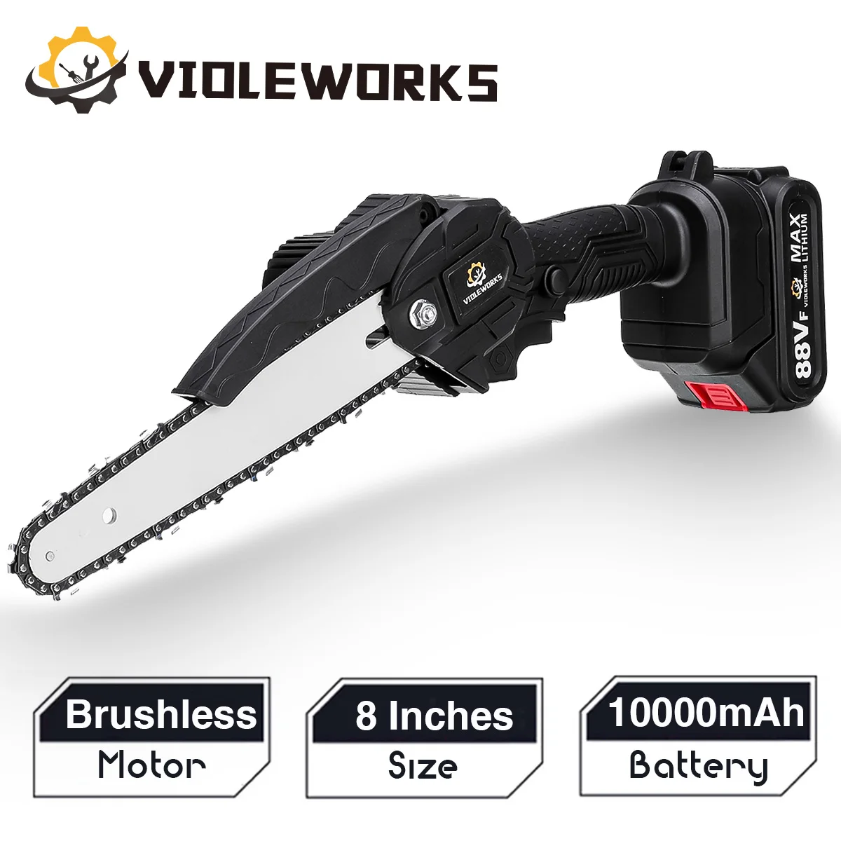 

3000 Вт, 8-дневная Электрическая цепная пила, Беспроводная пила для обрезки цепной пилы, садовый электроинструмент для батареи Makita 18 в