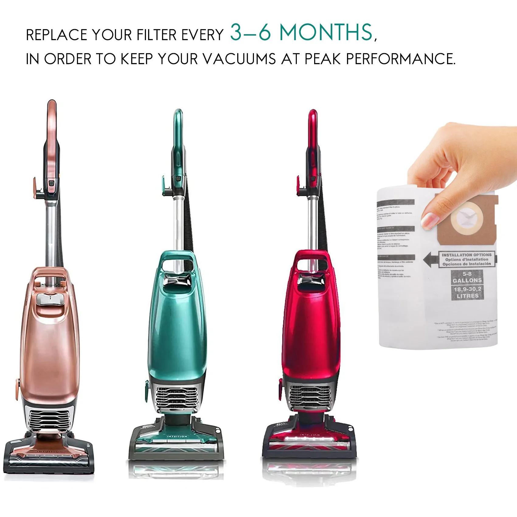 Мешки для пылесоса сухой и влажной уборки 5 шт.