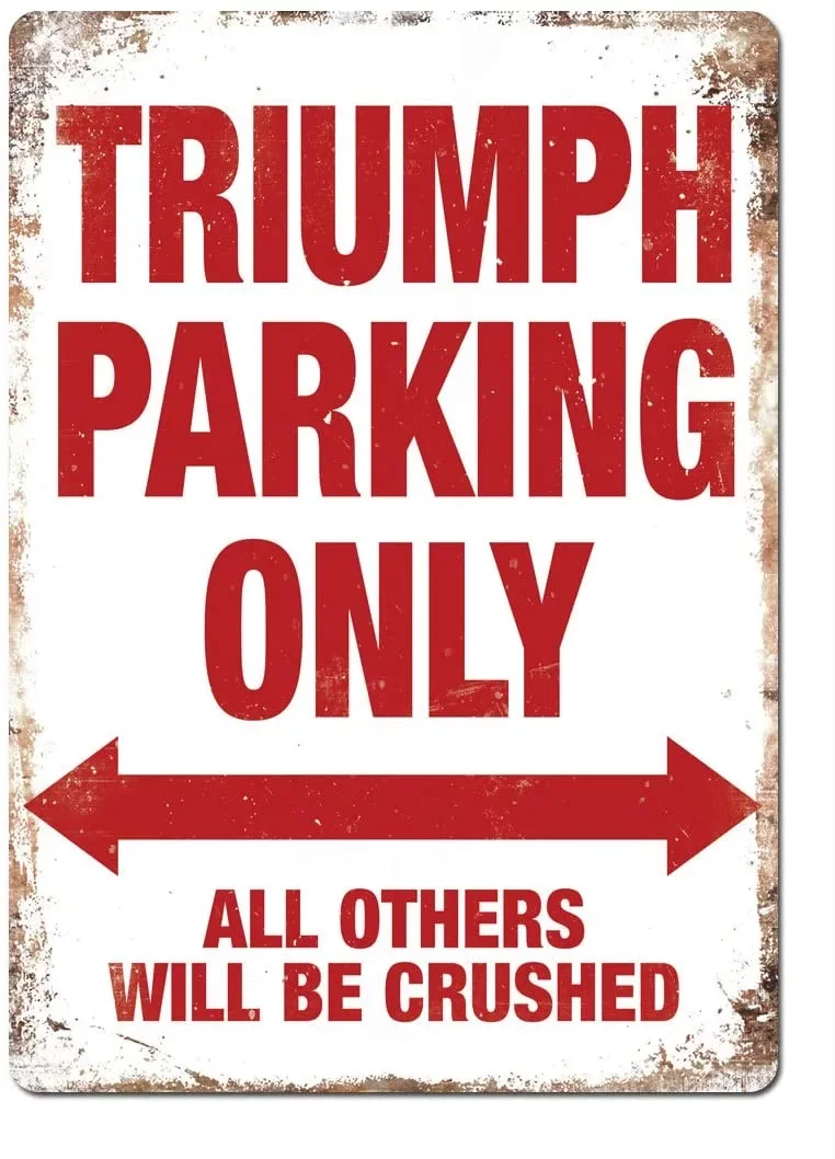 

Металлический жестяной знак для парковки мотоцикла Triumph, домашний гараж, мужская пещера, паб, бар, Настенный декор, настенный плакат (20 см x 30 ...