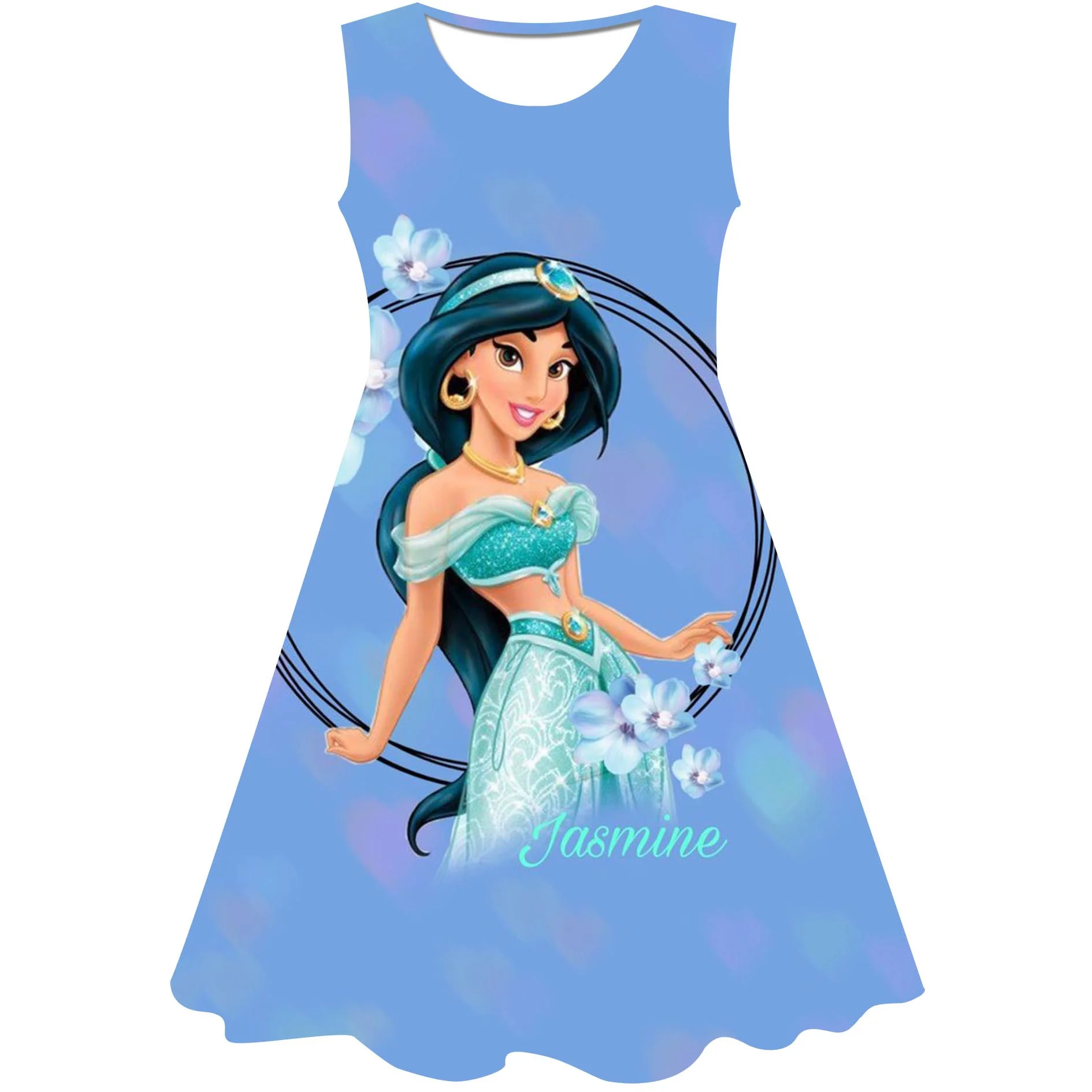 

Платье Принцессы Диснея Жасмин, Мультяшные платья жасмин для девочек, одежда принцессы, детская одежда, на 1-10 лет