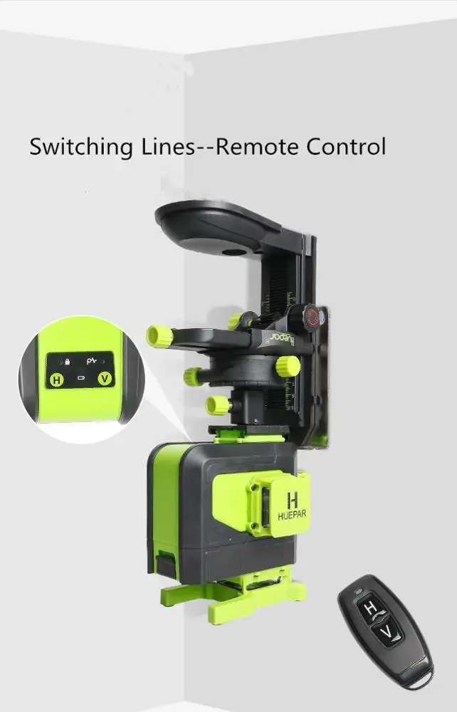 Лазерный уровень Huepar 904DG для плитки зеленый самовыравнивающийся на 360 градусов