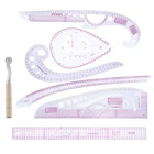 Линейка для шитья, Измерительный набор, 7 шт.компл., прозрачная рулетка для шитья, изгиб