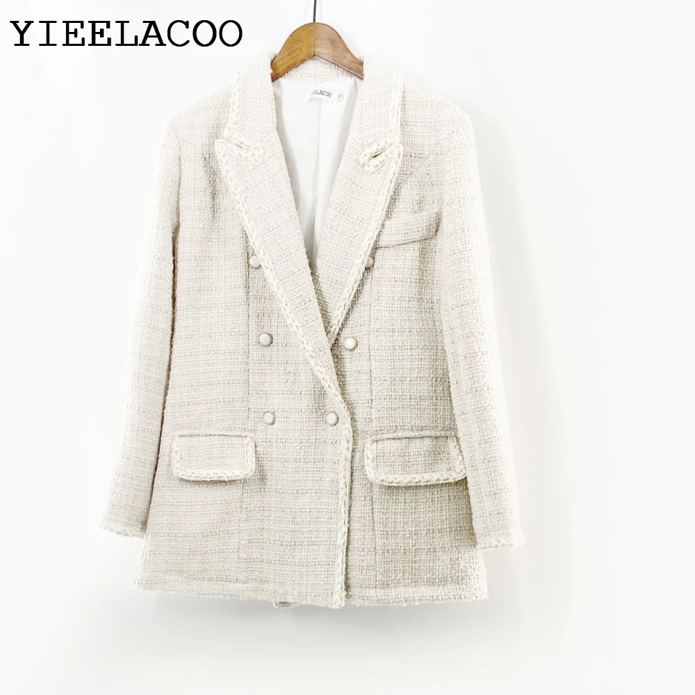

ApricotTweed Jacket Women one-piece Spring / Autumn Women's Coat jacket Fragrance Suit High-end Top Jacket