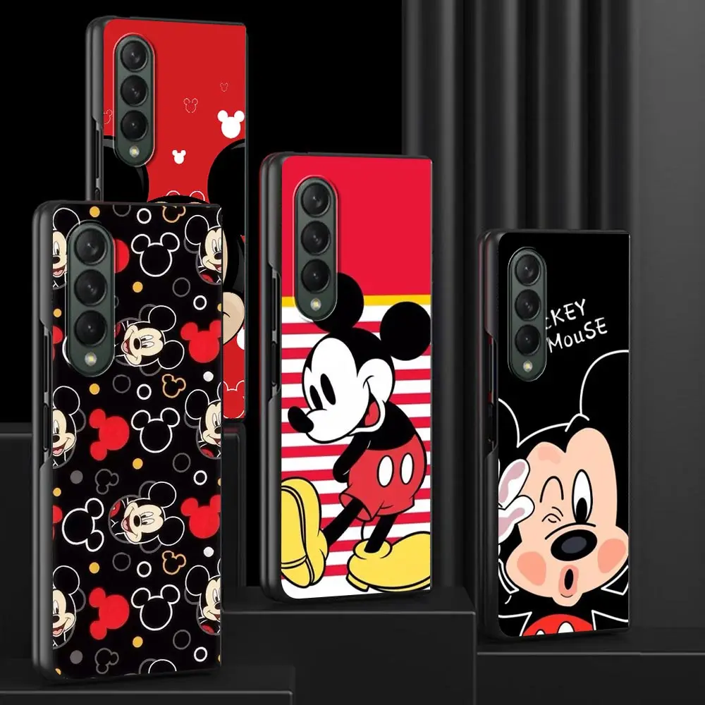 

Cute Mickey Mouse Cartoon Case For Samsung Galaxy Z Fold3 Cell Phone Housing Luxury Hard PC Cover Z Fold 3 Black Fashion Capa