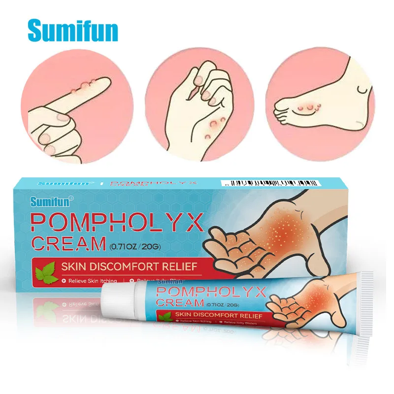 

20g Sumifun Sweat Blister Anti-itch Cream Relief Sweat Herpes Ointment Psoriasis Eczema Remove Hand Foot Skin Itchy Care
