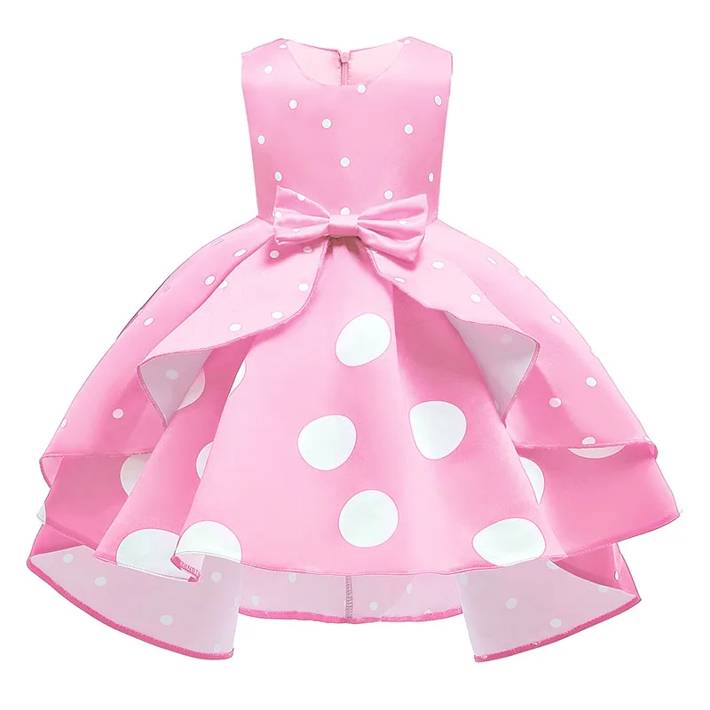 

Dotted Satin Girl's Party Dress Toddler Girl Dresses Flower Girl Dresses for Weddings Prom Dresses