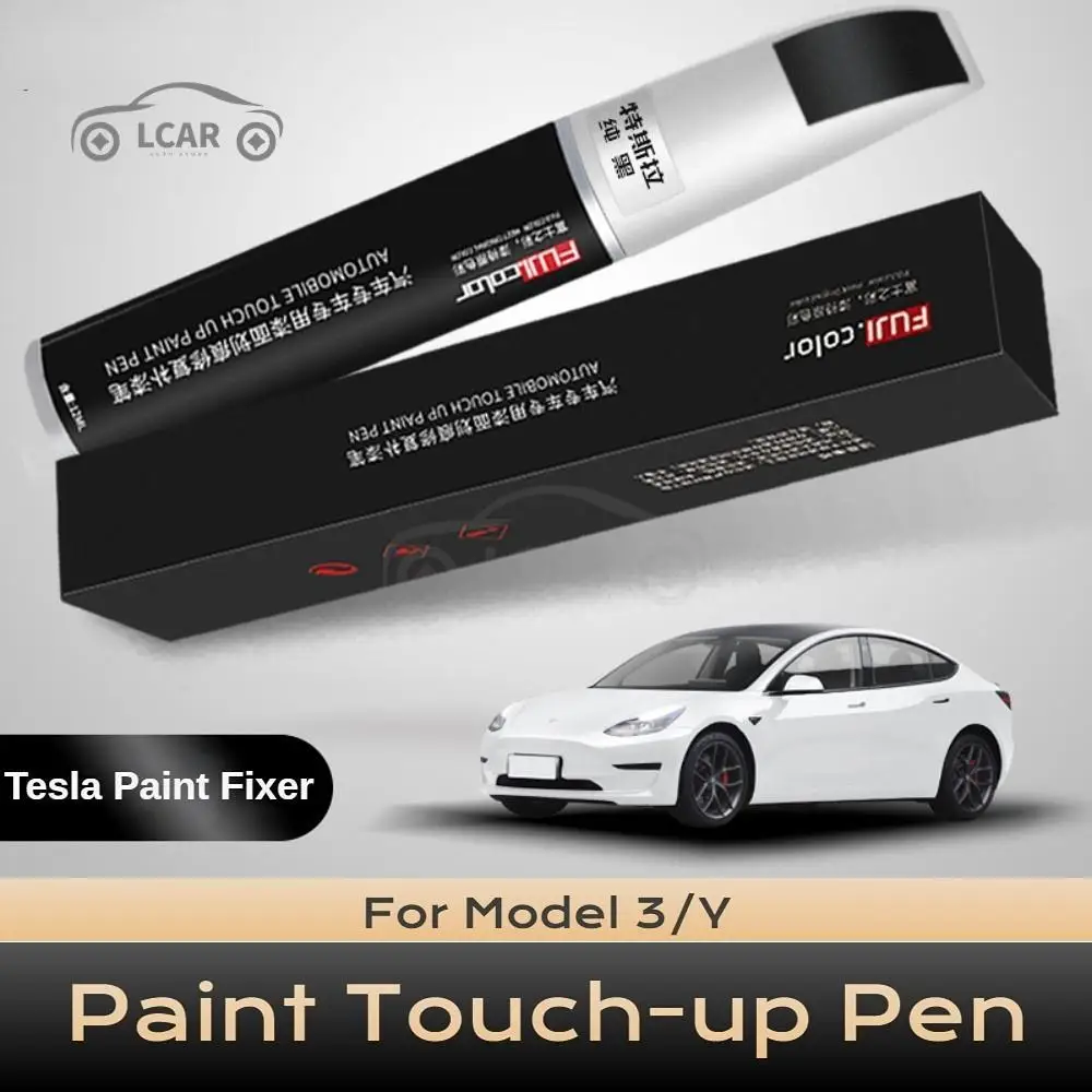 Paint Touch-up Pen For Tesla Model3 Y X S Black White Paint Fix Scratch Repair Accessories Car Paint Boss Wheel Hub Cover Repair