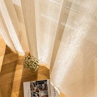 french style shiny fabric tulle window curtains for living room bright streamer sheer voile curtain for bedroom drapes customize