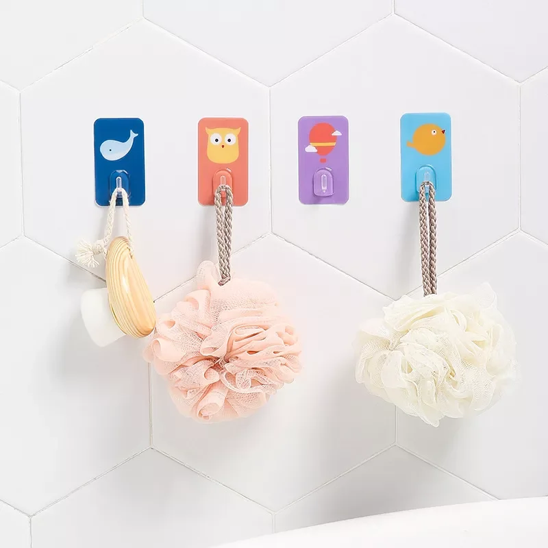 

Creative And Cute Wall Hanging Wall Kitchen Load-bearing Household Non-perforated Suction Cup Seamless Sticky Hook Cartoon Rack