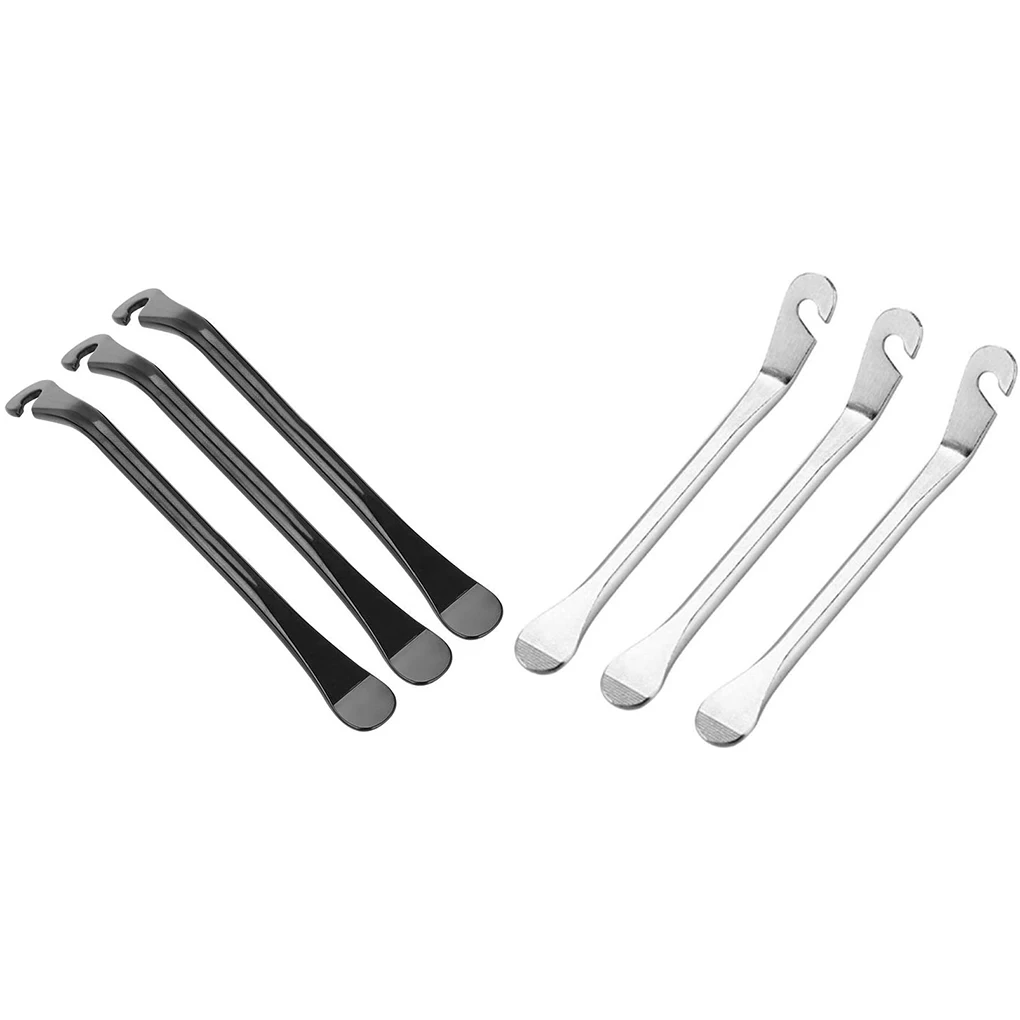 

3Pcs Professional Bicycles Tire Spoon Multifunctional Lever Convenient Repairing Opener Repairing Shop Accessory Black