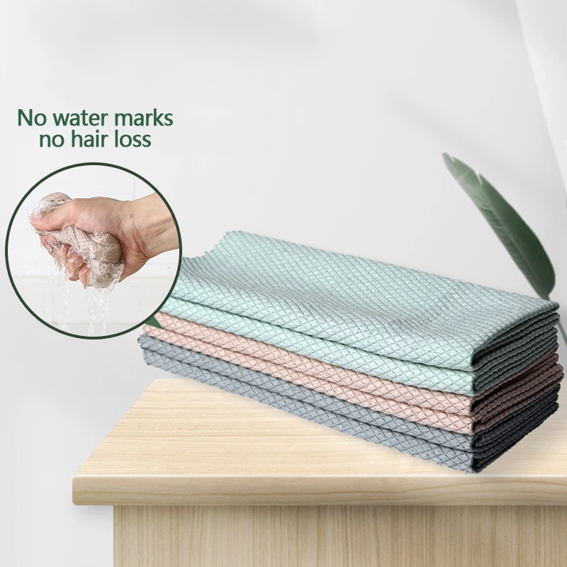 

1Set/3 Pcs Kitchen Towel Cleaning Cloth for Window Glass Car Floor Rags Bowl Dish Ceramic Tile Wipe Duster Home Cleaning Tool