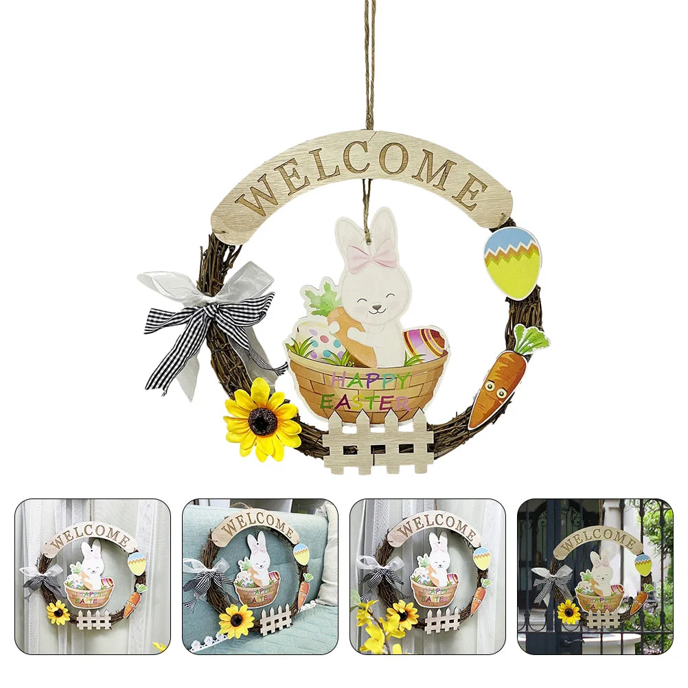 

Decorative Easter Wreath Door Hanging Wreath Easter Home Wreath Hanging Garland for Party Easter Home Garden