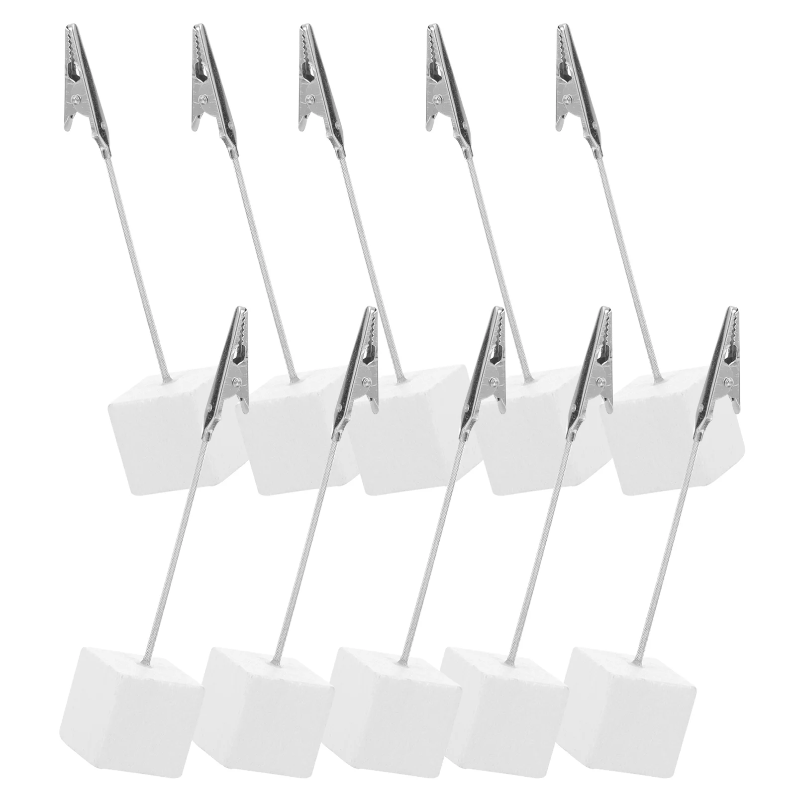 

10pcs Memo Clip Holder Creative Photo Holders Cube Base for Home Office, Silver