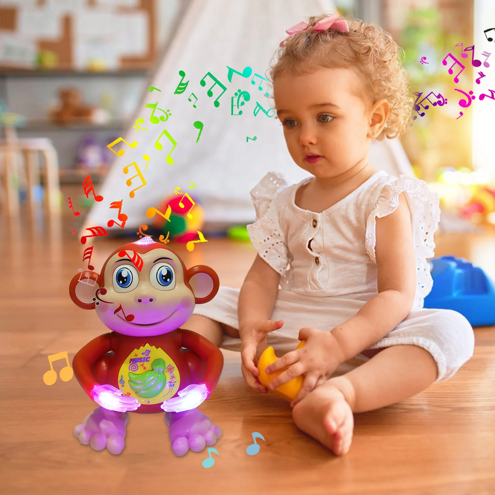 

Детский игровой набор, танцующая обезьяна, музыкальные ринмы, игрушка, пение, качание, электрическая пластиковая детская интерактивная игрушка