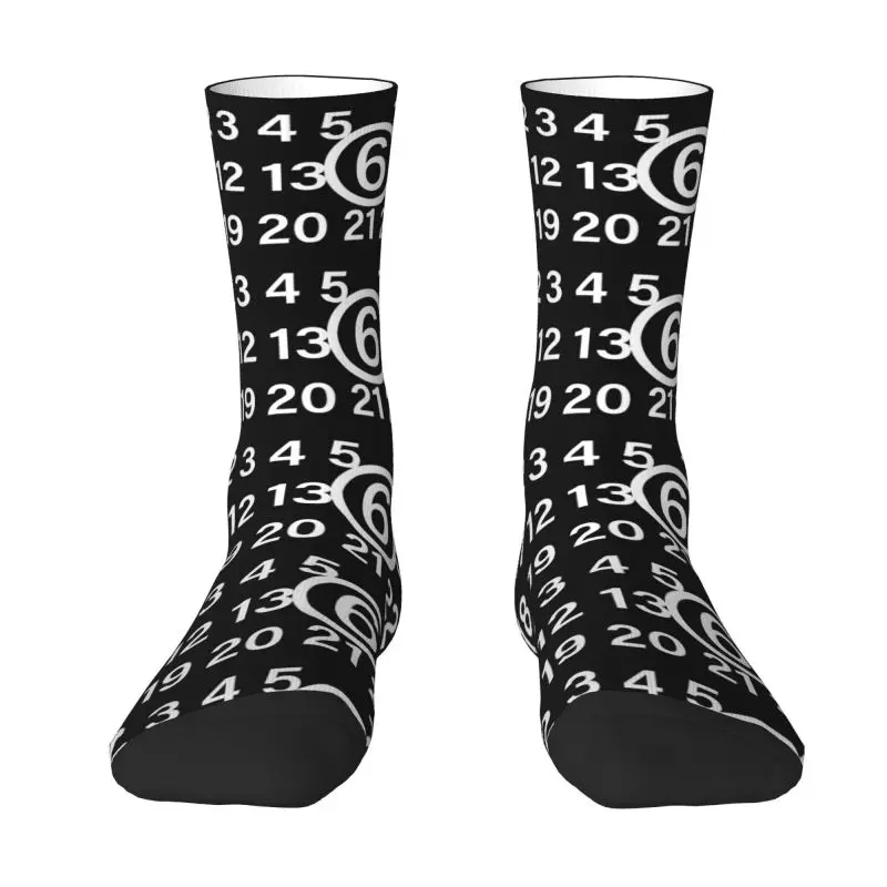 

Mm6 Margielas Letters Print Dress Socks Men's Women's Warm Funny Novelty Crew Socks