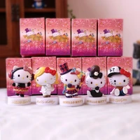 5pcsset sanrio anime figure hello kitty action kawaii doll toys collection model car decoration gifts for kids festival girls