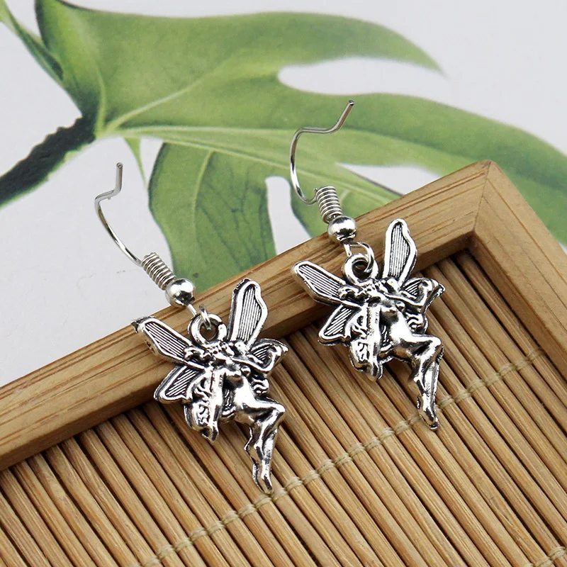 

Retro Fashion Fairy Pendant Earrings Ladies Jewelry Gift Gothic Angel Fairy