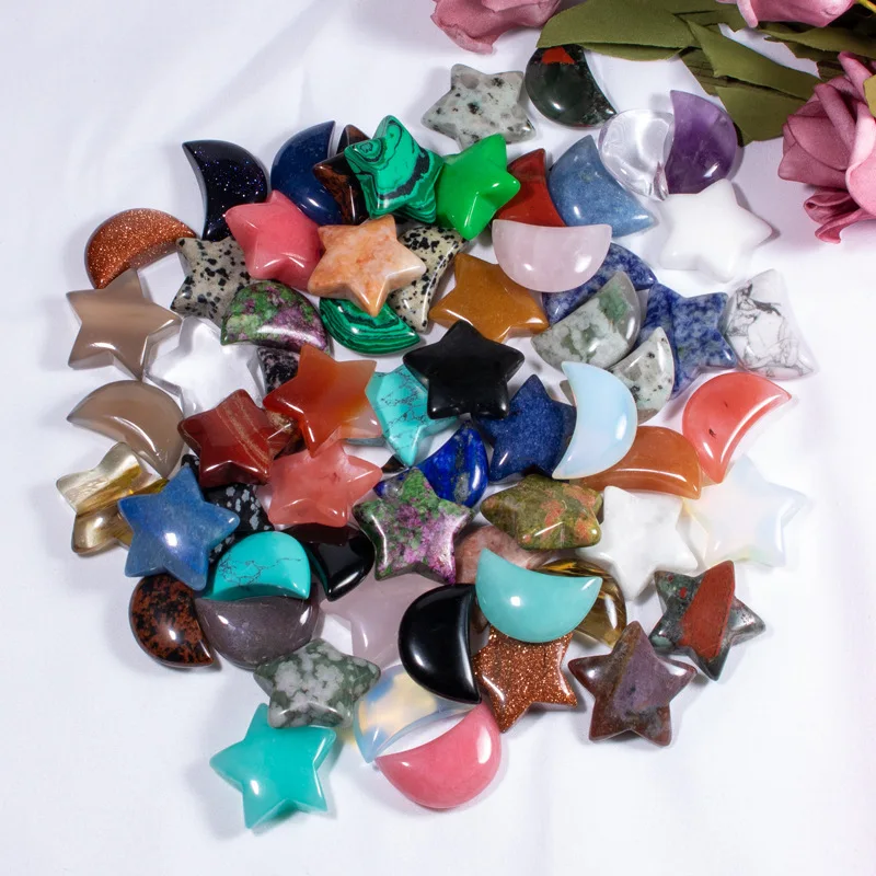 

Натуральный камень, аметист, розовый кристалл, звезда, Луна, минеральный образец, агат, аквариум, ювелирные изделия, украшения для дома