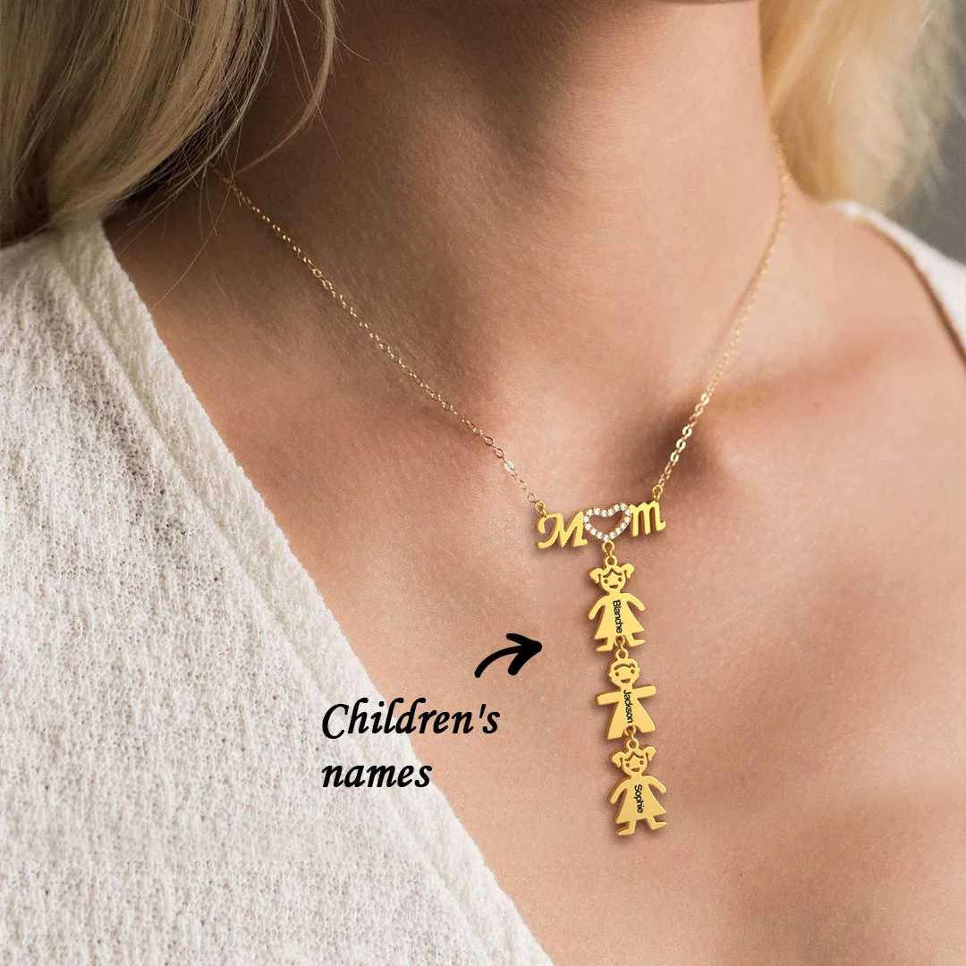 Romantic Dia de las madres custom family tree children name necklace for mom women stainless steel gifts jewelry
