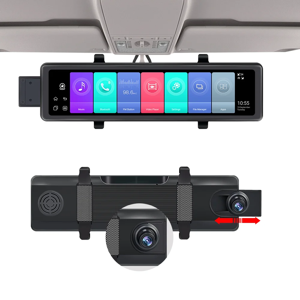 

android car dvr 4G ADAS 8.1 WiFi Rearview mirror Camera car video recorder app car assist Dual Lens Dash Cam GPS Navigation