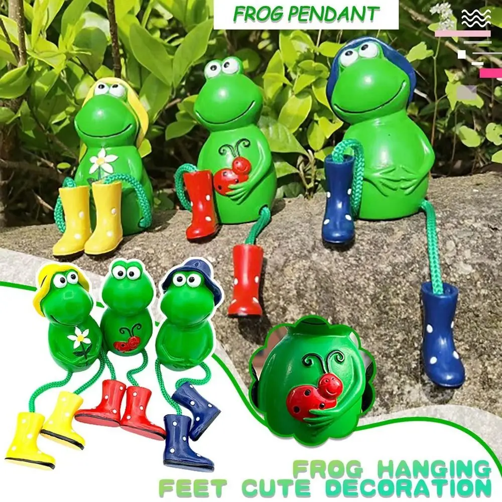 

1pc Collectible Resin Frog Figurine Sitting Dangling Legs Gardening Sitting Frog Tabletop Decor Cute Home Decorative Statue