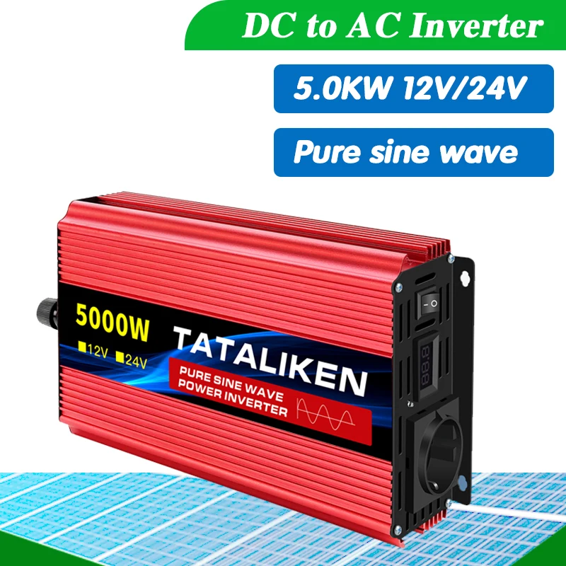 

Pure Sine Wave Power inverter 12V to 220V 50HZ 2500W 3500W 4500W 5000W 6000W DC to AC voltage converter power supply EU Socket