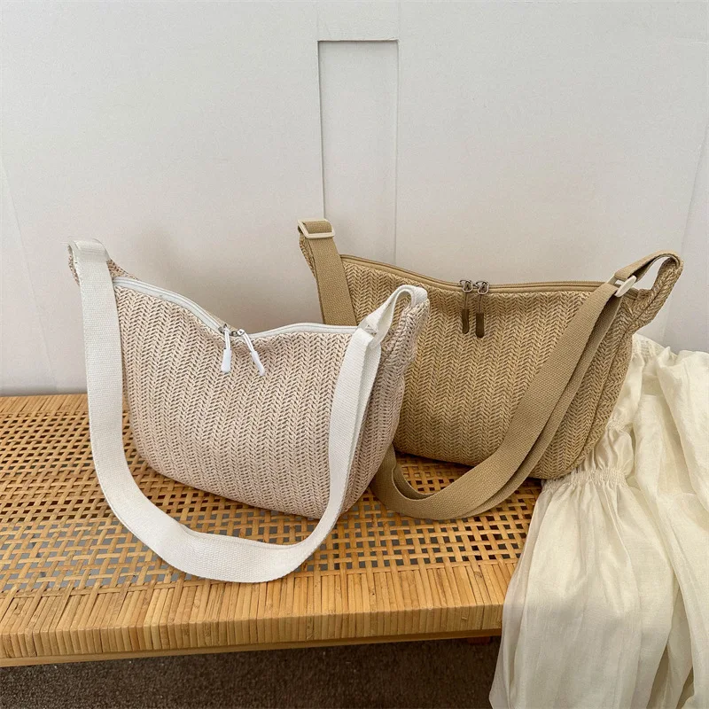 

Summer Popular Straw Bags Women New Versatile Fashion Shoulder Bag Casual Nylon Crossbody Bags for Women