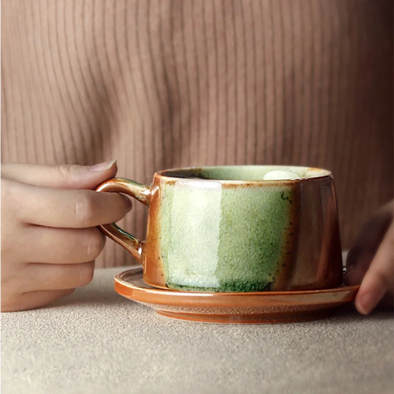 

Japanese Handmade Coffee Cup Set Vintage Stoneware Afternoon Tea Cup Set Mug Creative Tazzine Caffe Tea Cups And Saucer Sets
