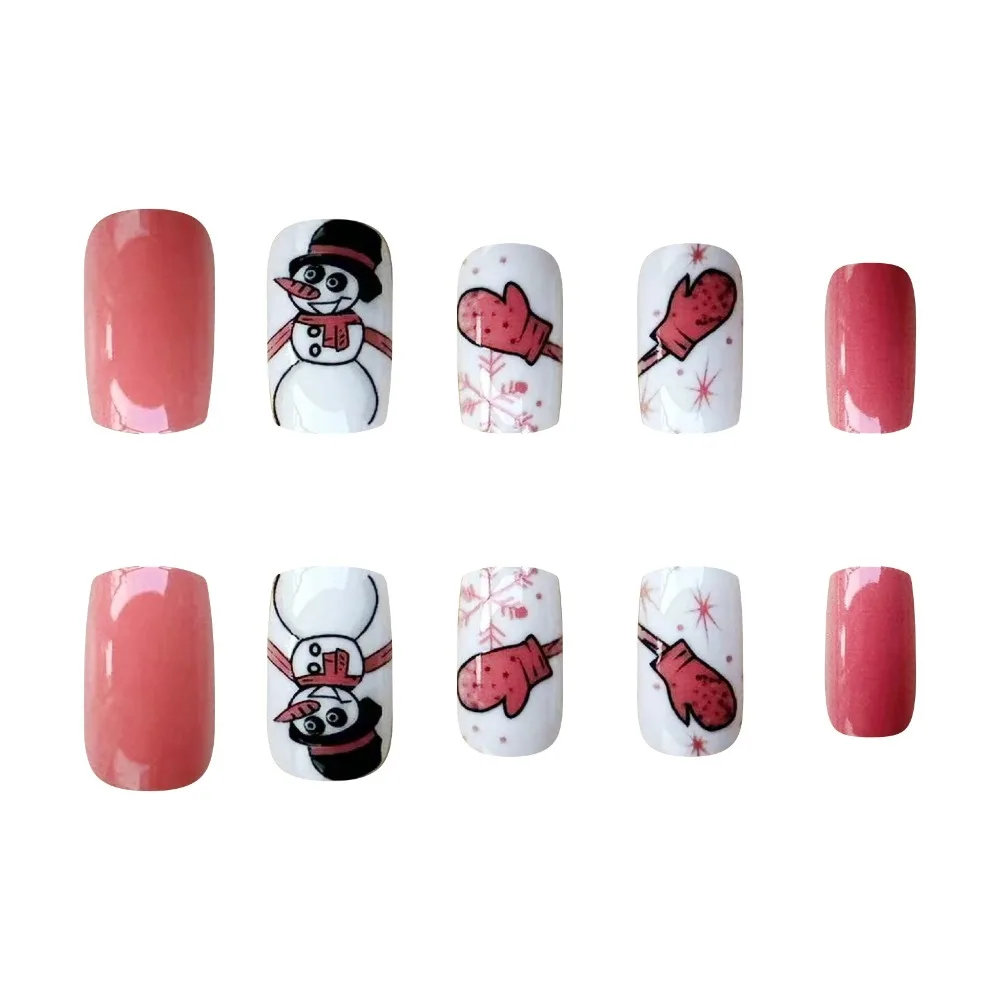 

Wearable Manicure Christmas False Nail Detachable Medium-length Square Head Nail Tips Full Cover False Nail Women
