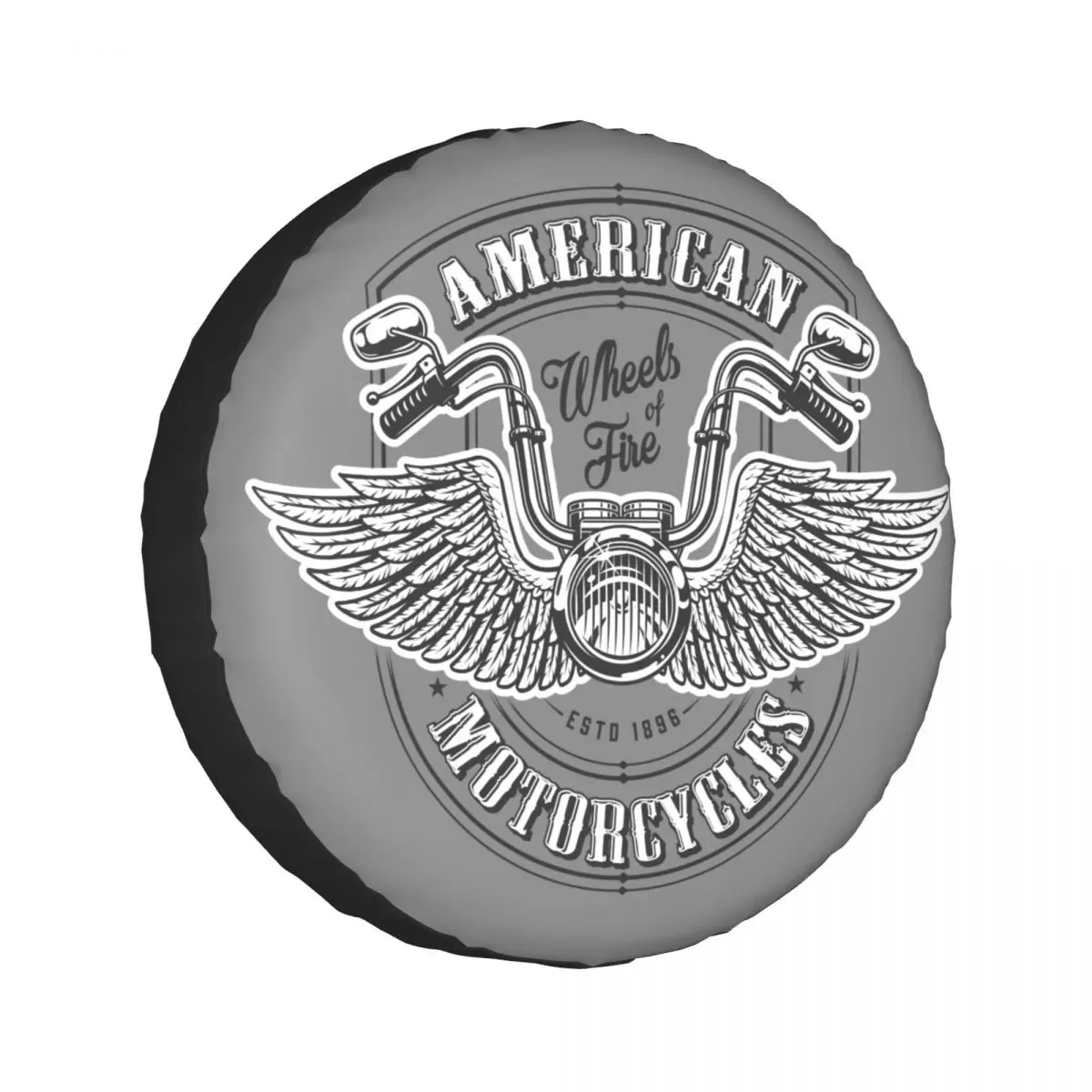 

1PC Car Spare Tire Cover Biker Emblem With Wings Polyester Auto Wheel Tire Storage Bag Vehicle Tyre Dust-proof Protector