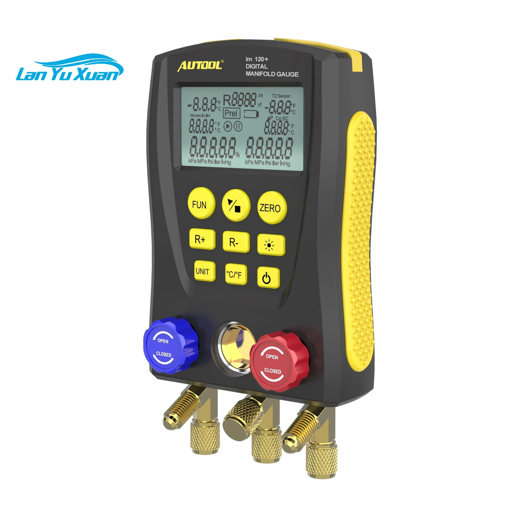 

AUTOOL LM120+ Refrigerant Cold Medium Car Digital Manifold Meter HVAC Vacuum Pressure Temperature Tester Same as Testo