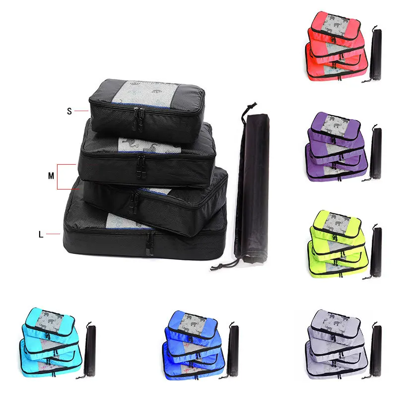 

New Travel Packing Cubes 5pcs Set Fashion Waterproof Large Capacity Clothing Sorting Organize Bag Moving Luggage Packing Bags