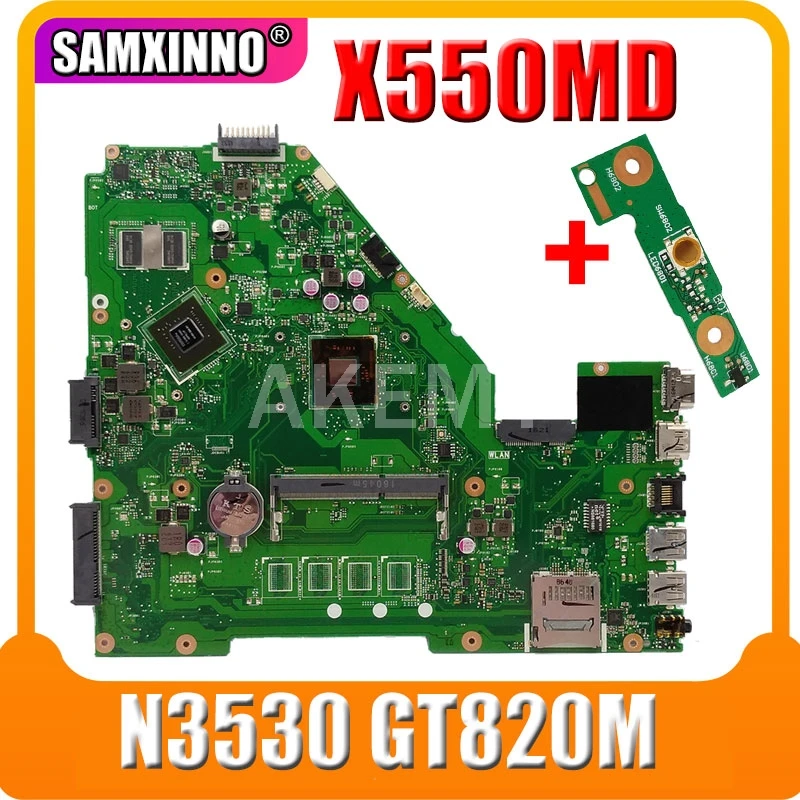 

N3530 CPU GT820M X550MD Motherboard REV 2.0 For Asus Y582M X550MD X550MJ X552M Laptop motherboard X550MD Mainboard