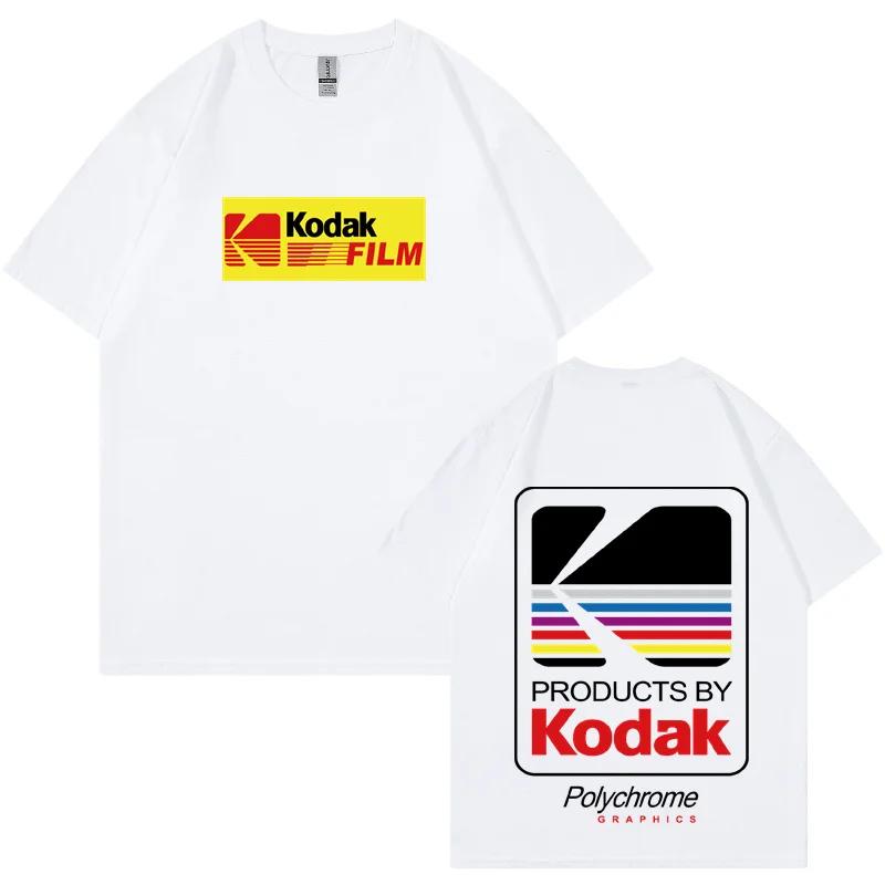 

Хип-хоп мужчины короткорукав футболка японской Kodak печать 100%хлопок топы Streetwear Harajuku летняя одежда мужские футболки моды