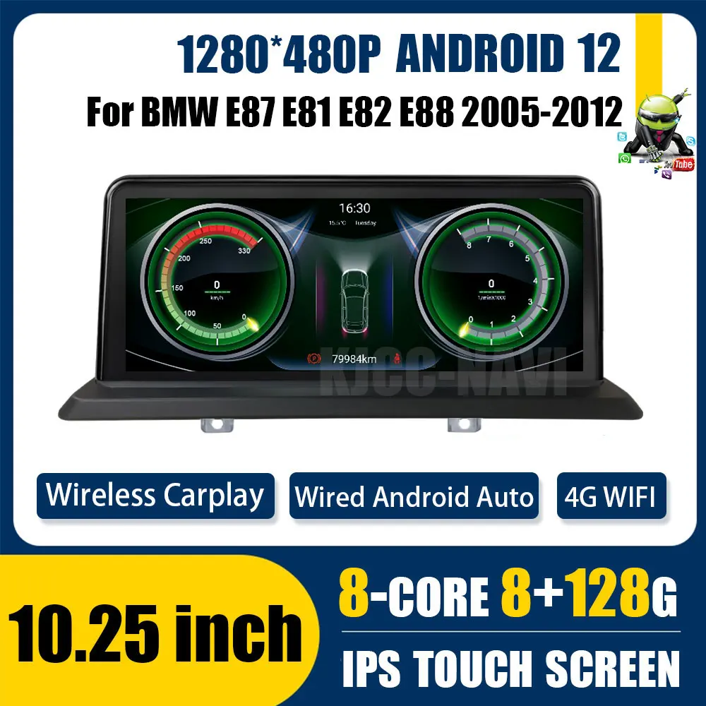 Купи Android 12 For BMW E81 E82 E87 E88 CIC System Car Multimedia Player WIFI SIM Carplay BT IPS Touch Screen GPS Navi Stereo за 18,900 рублей в магазине AliExpress