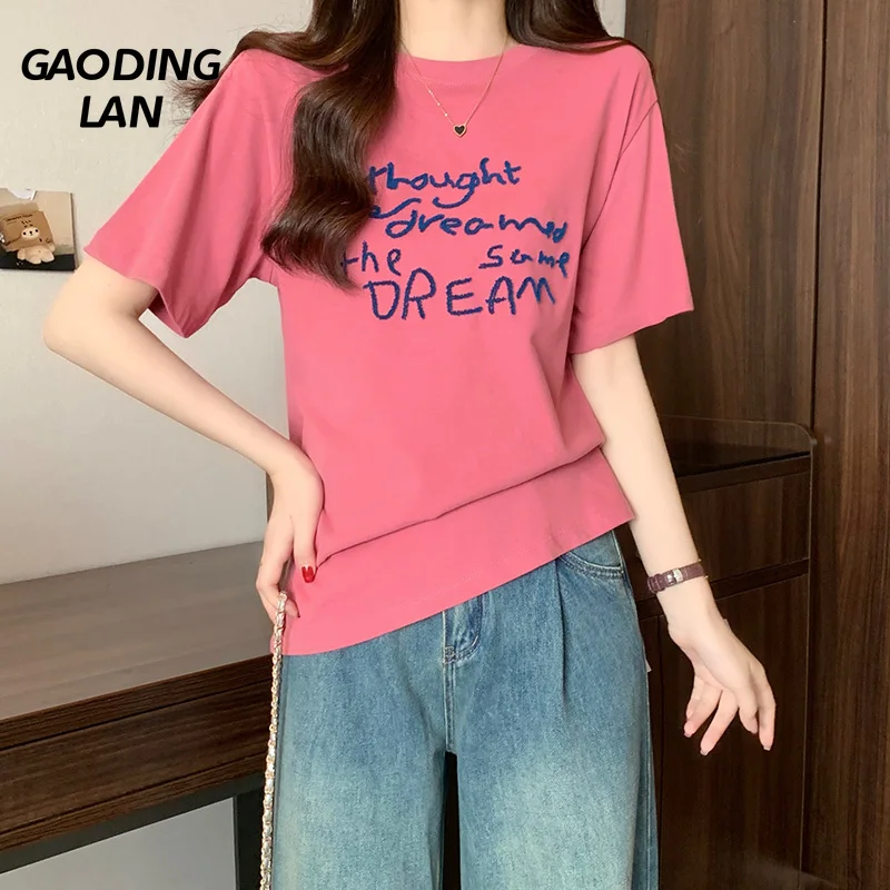 Женские хлопковые футболки GAODINGLAN с принтом дракона и фруктов женские топы