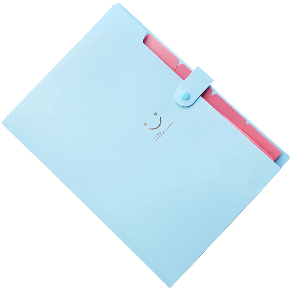 

5 Pockets Plastic Expanding File Folders A4 Letter Size Snap Closure Accordion Folder Paper Document Organizer Set A5 binder
