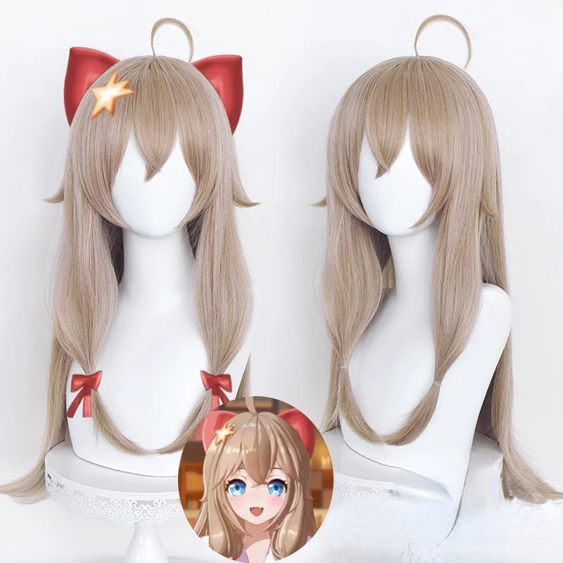 

A-SOUL Diana Vtuber виртуальный YouTuber косплей длинные коричневые вьющиеся термостойкие синтетические волосы парик + бесплатная шапочка парика