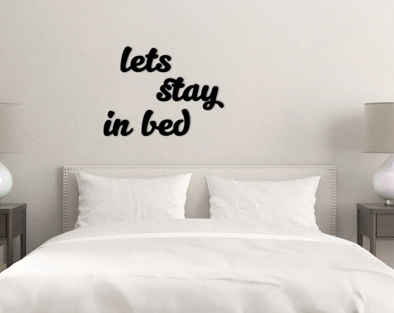 

BK Home Let Stay In Bed Wood Wall yazıs---