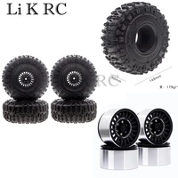 2 2 inch aluminum alloy beadlock wheel rim hub 2 2 rubber tire rock tyres for 110 rc crawler car trx4 scx10 d90 trx6 yikong