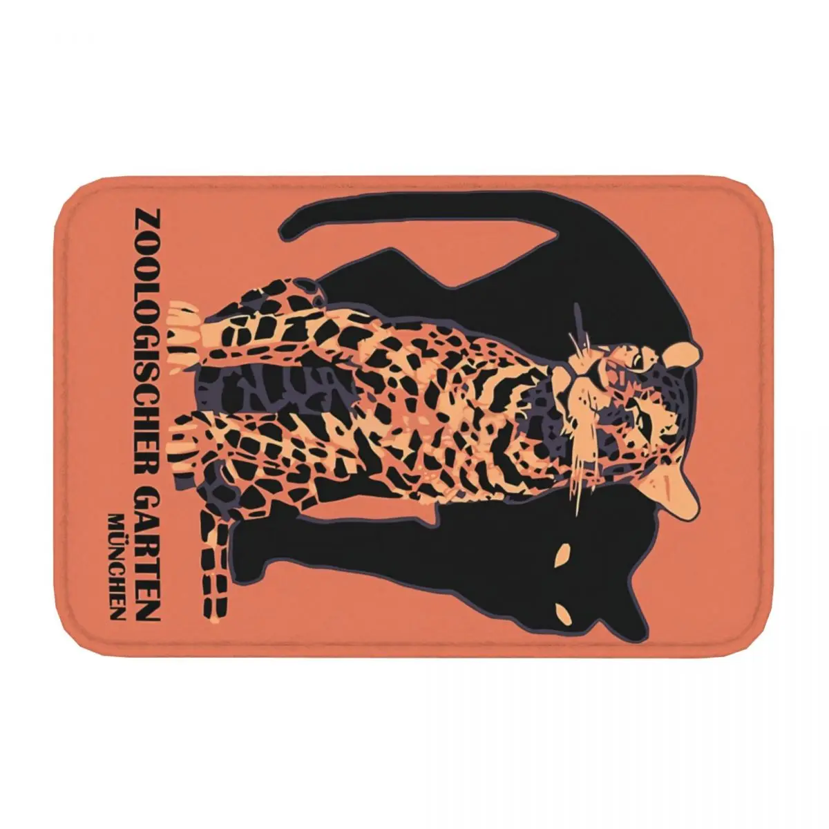 

Bathroom Mat Retro Vintage Munich Zoo Big Cats Doormat Living Room Carpet Entrance Door Rug Home Decor