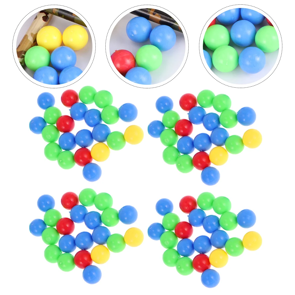 

4 Bags Marbles Game Replacement Beads No Holes DIY Craft Colorful Beads Board Balls Colored Educational Plastic Round