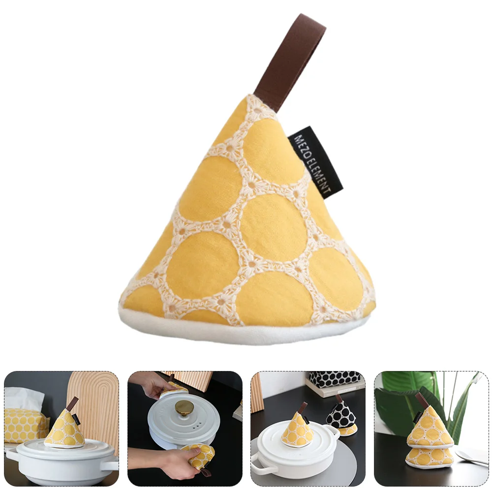 

Anti-scalding Pot Handle Cap Silicone Cooking Utensils Cover Heat Proof Protective Cotton Triangle Potholder Grip