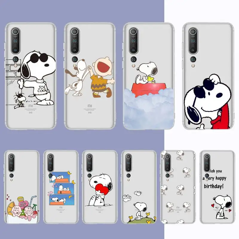 

BANDAI Snoopy Phone Case for Samsung S20 S10 lite S21 plus for Redmi Note8 9pro for Huawei P20 Clear Case
