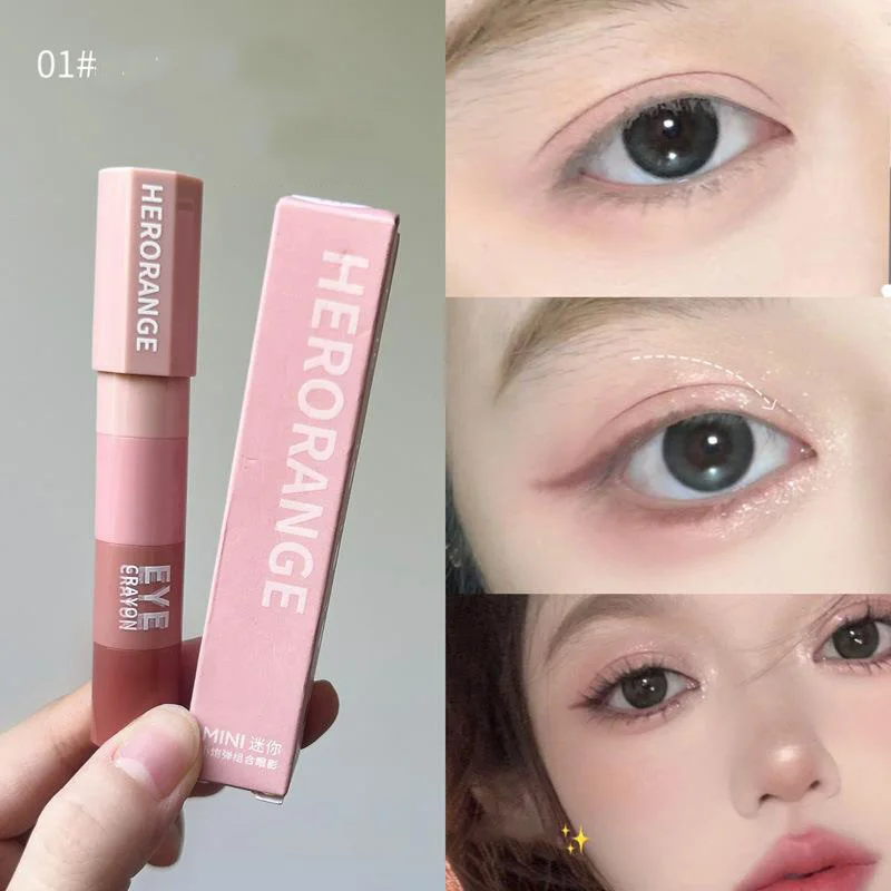 Set Velvet Matte Pigment Shimmer Highlighter Makeup Combo Nude Pink Brown Eye Shadow Pen Kit Cosmetics