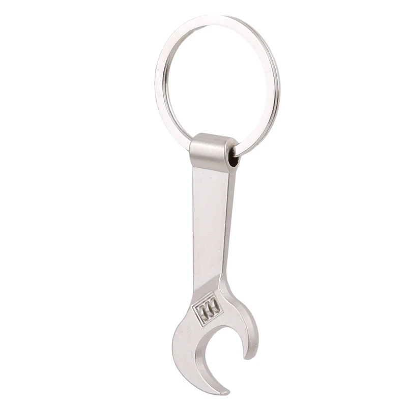 

Multi-function Wrench Key Shape Silver Key Ring Chain Camping Tool Keychain Outdoor Tools