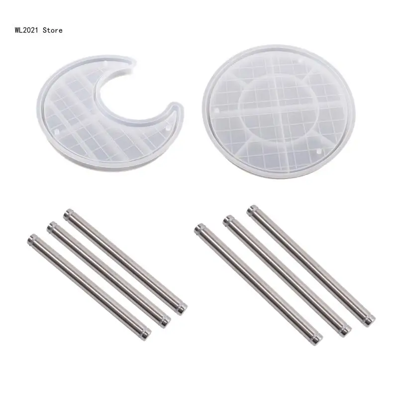 

Resin Tray Molds Round/Moon Epoxy Resin Casting Mold for DIY Storage Box Making