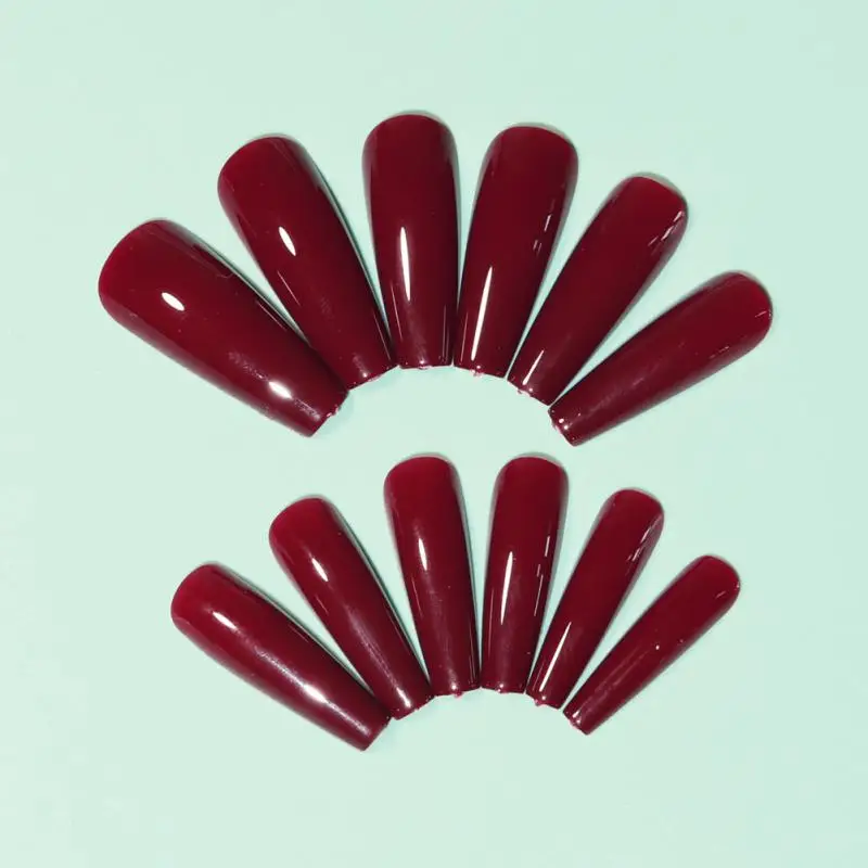 

24pcs Professional Fake Nails Long Ballerina Half French Acrylic Nail Tips Press On Nails Full Cover Manicure Beauty Tools