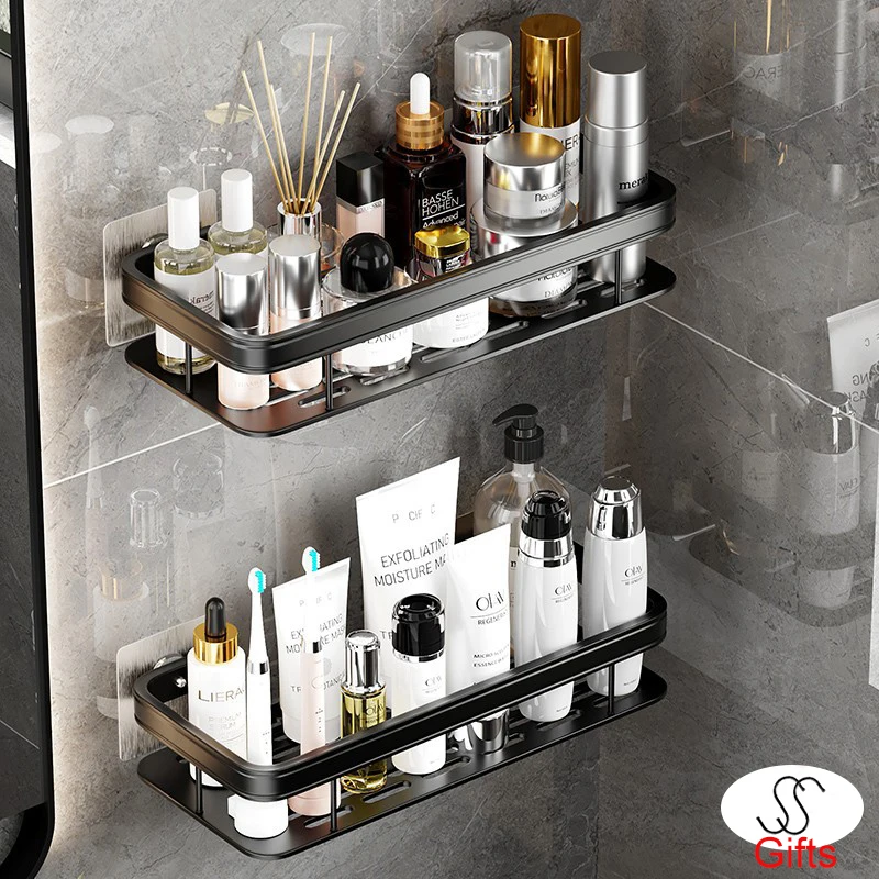 

Bathroom Shelves No-drill Corner Cabinet Shower Storage Rack Toilet Organizer Shampoo Storage Wall Shelf bathroom accessories