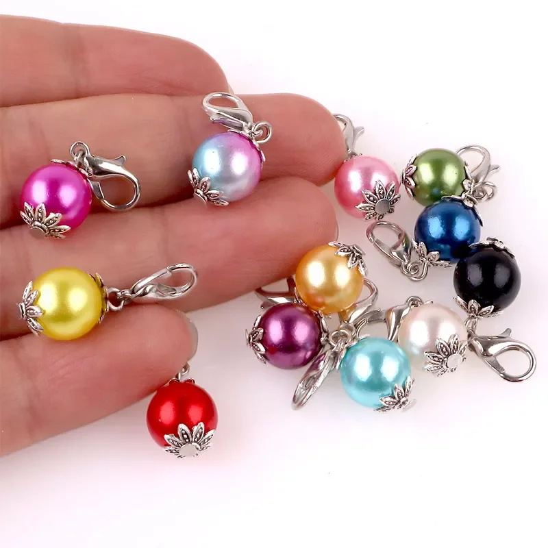 

New 12pcs Zinc Alloy Knitting Stitch Markers Crochet Stitch Lock Knit Needlework Accessories Knitting Locking Stitch Marker 27*1